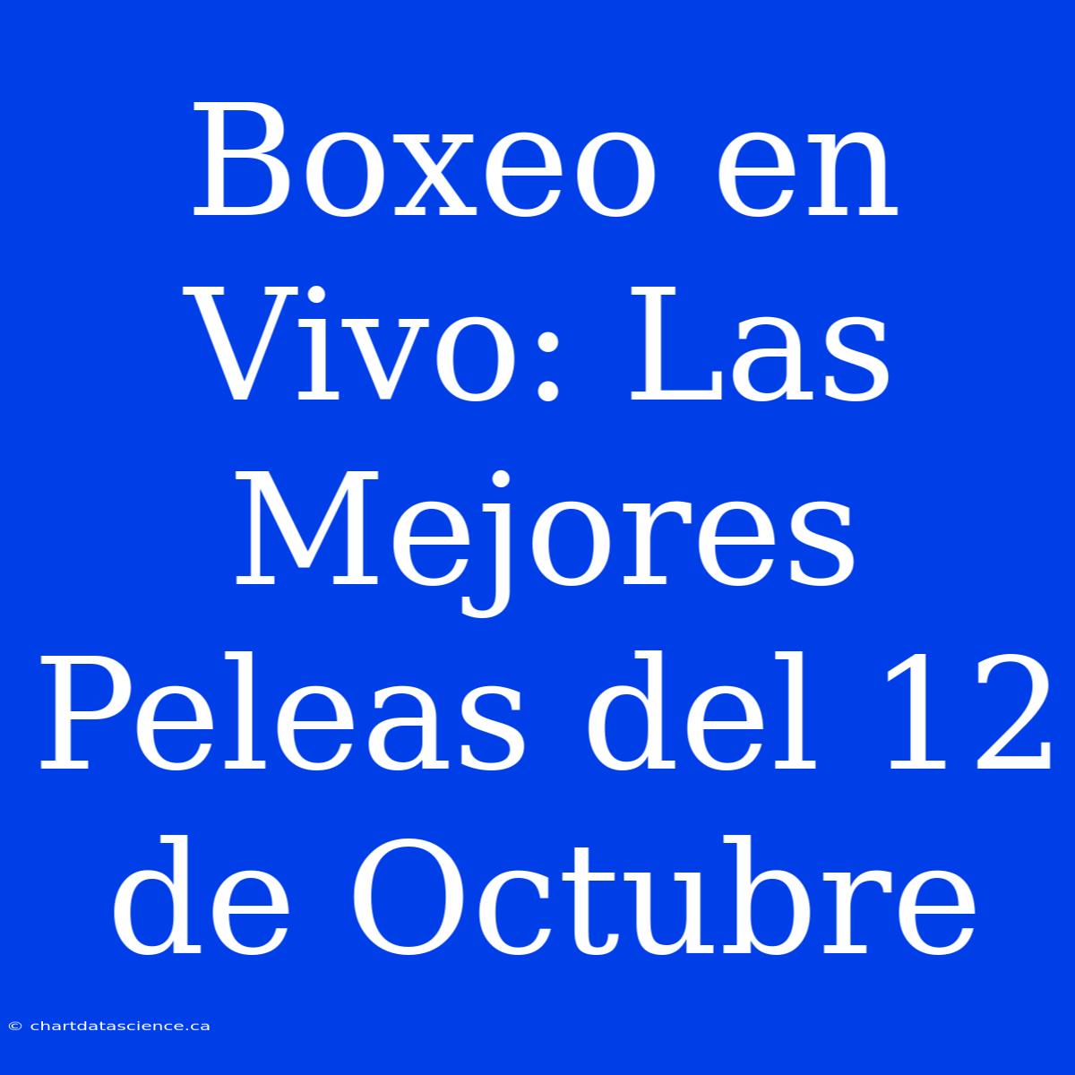 Boxeo En Vivo: Las Mejores Peleas Del 12 De Octubre