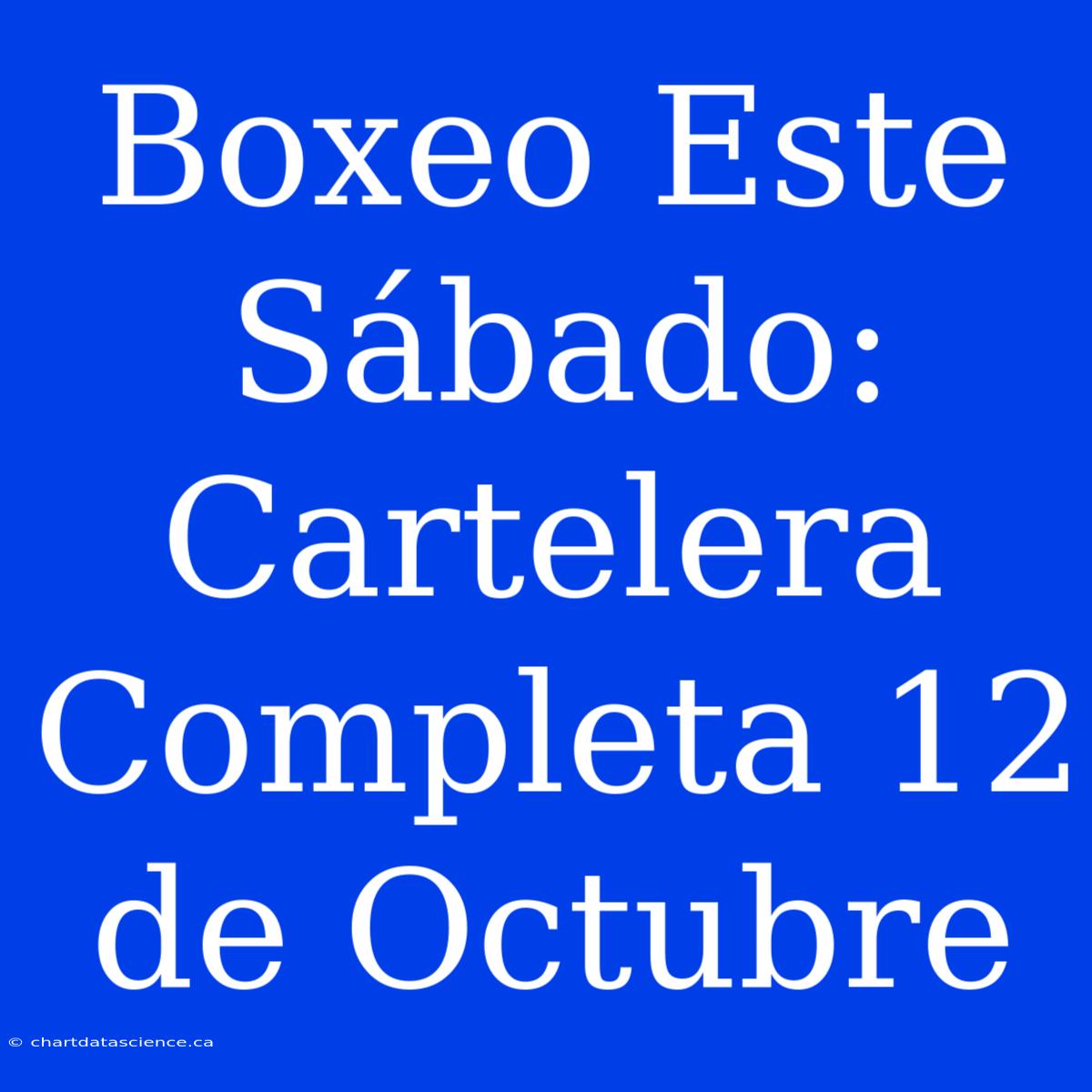 Boxeo Este Sábado: Cartelera Completa 12 De Octubre