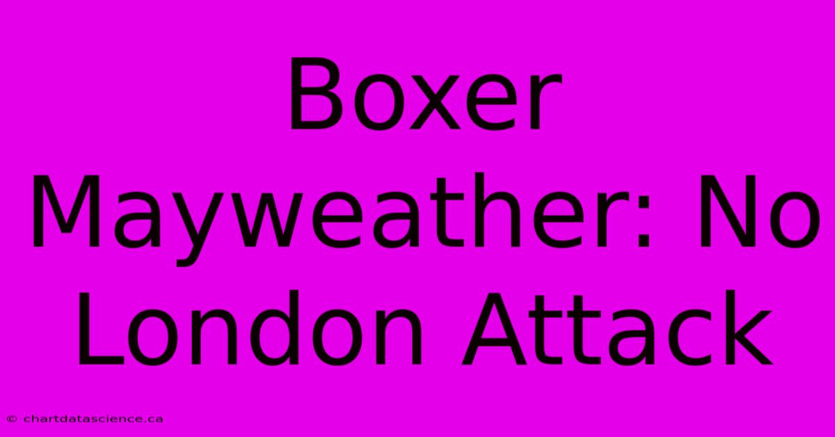 Boxer Mayweather: No London Attack