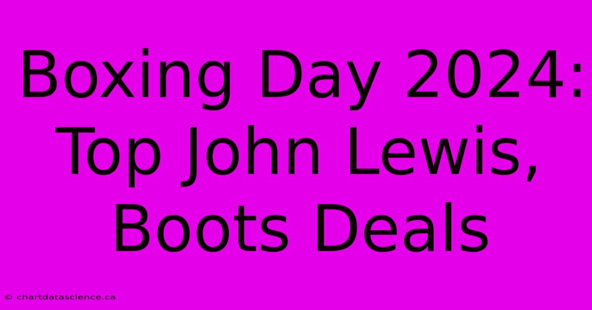 Boxing Day 2024: Top John Lewis, Boots Deals