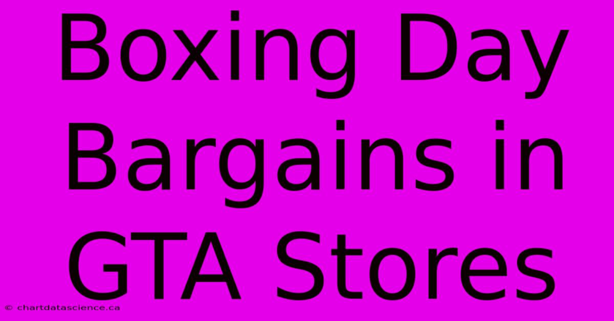 Boxing Day Bargains In GTA Stores