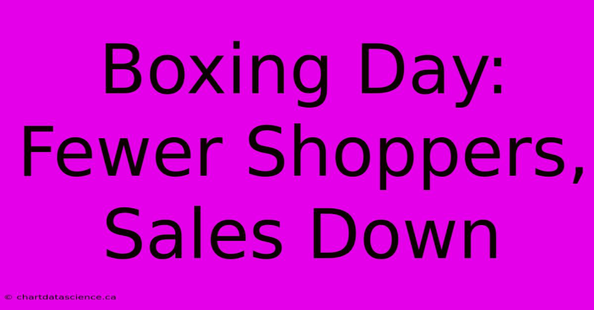 Boxing Day: Fewer Shoppers, Sales Down