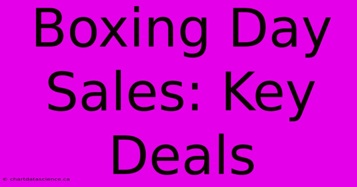 Boxing Day Sales: Key Deals