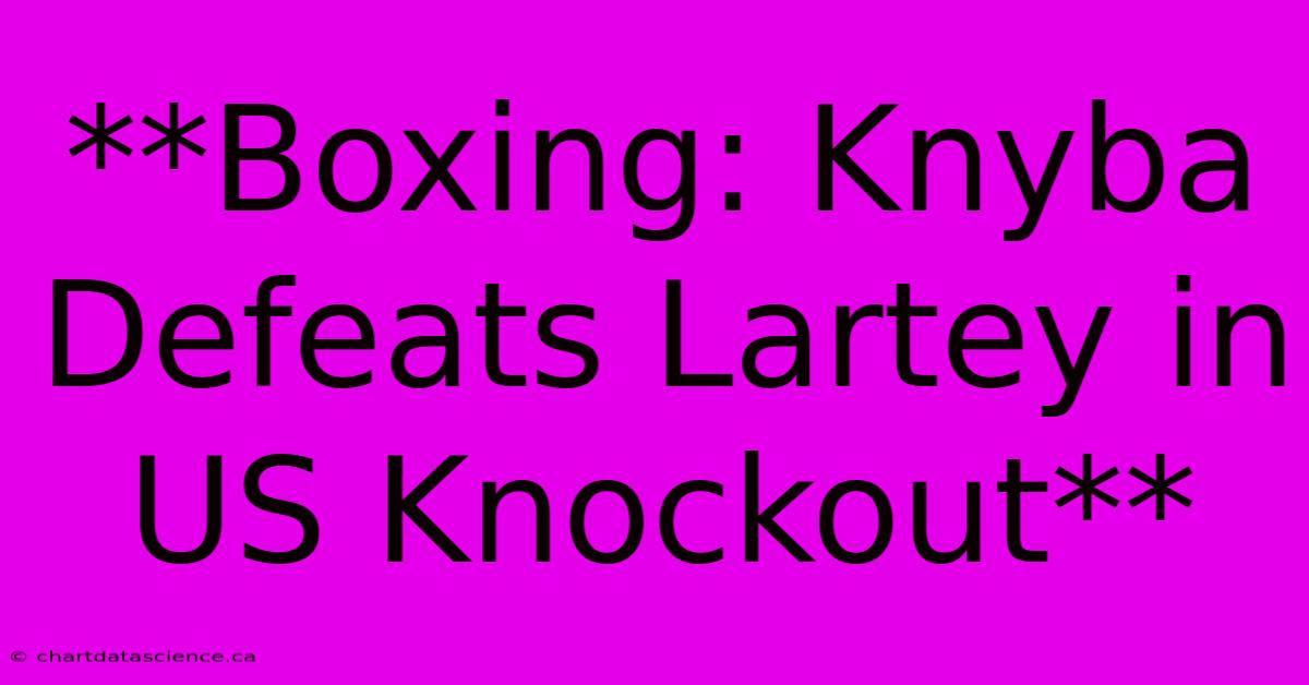 **Boxing: Knyba Defeats Lartey In US Knockout** 