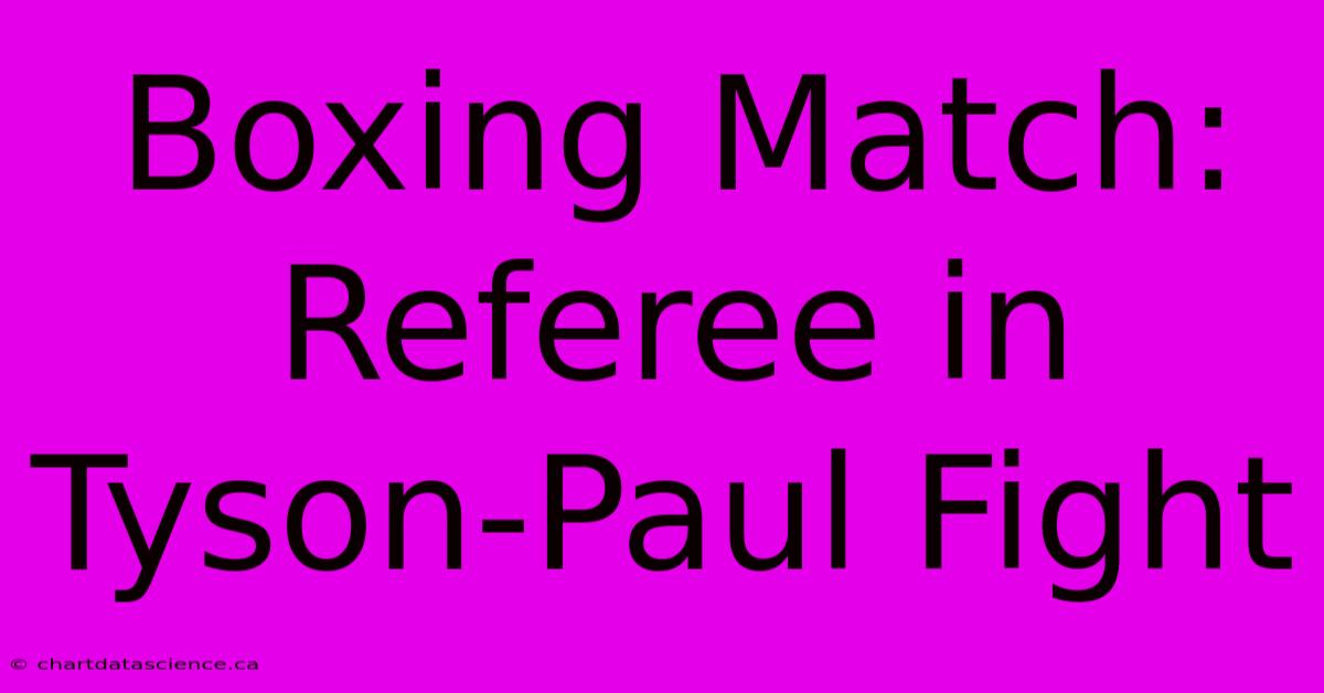 Boxing Match: Referee In Tyson-Paul Fight