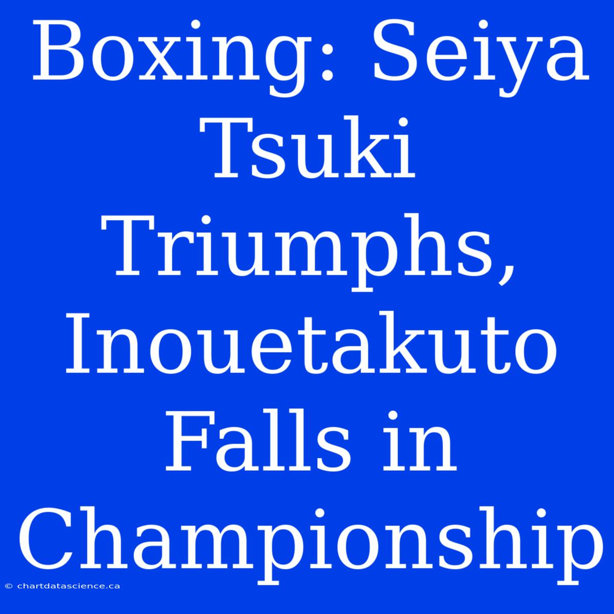 Boxing: Seiya Tsuki Triumphs, Inouetakuto Falls In Championship