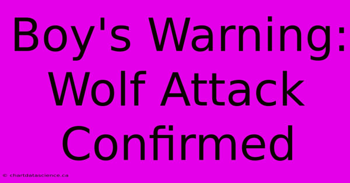 Boy's Warning: Wolf Attack Confirmed