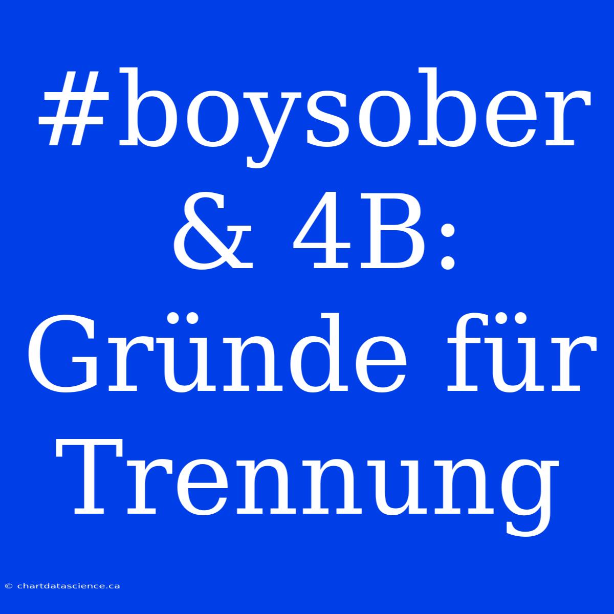 #boysober & 4B: Gründe Für Trennung