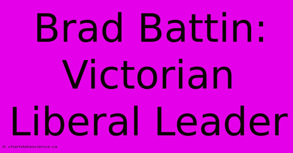 Brad Battin: Victorian Liberal Leader