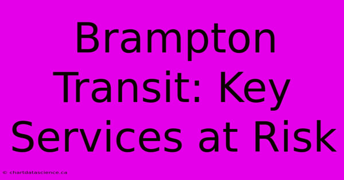 Brampton Transit: Key Services At Risk