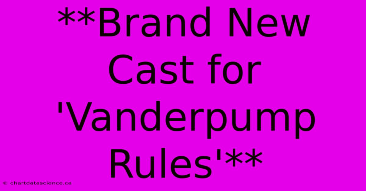 **Brand New Cast For 'Vanderpump Rules'**