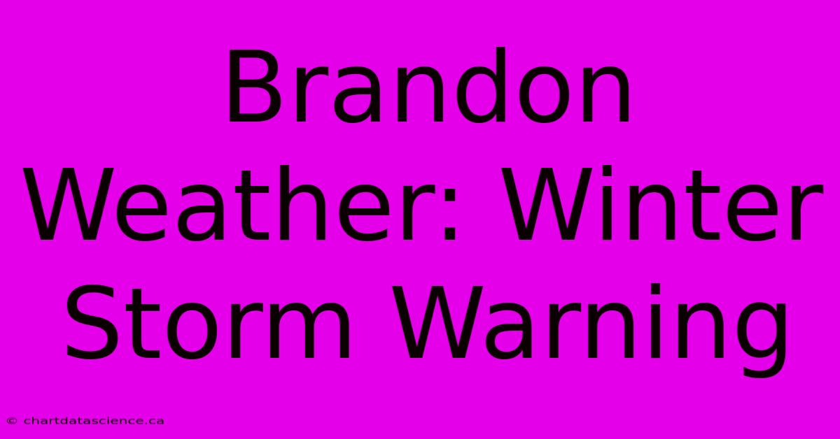 Brandon Weather: Winter Storm Warning