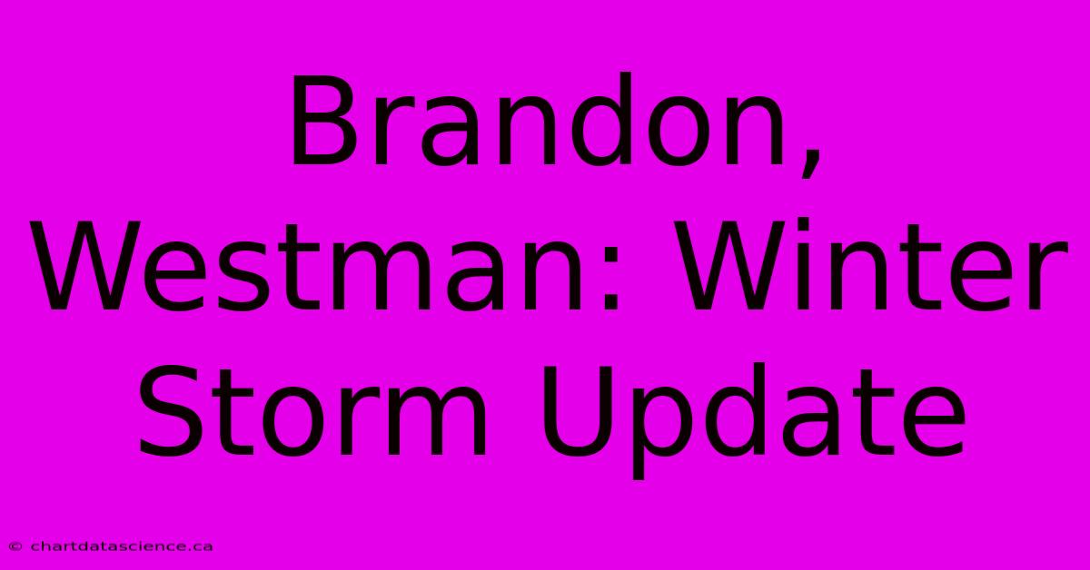 Brandon, Westman: Winter Storm Update