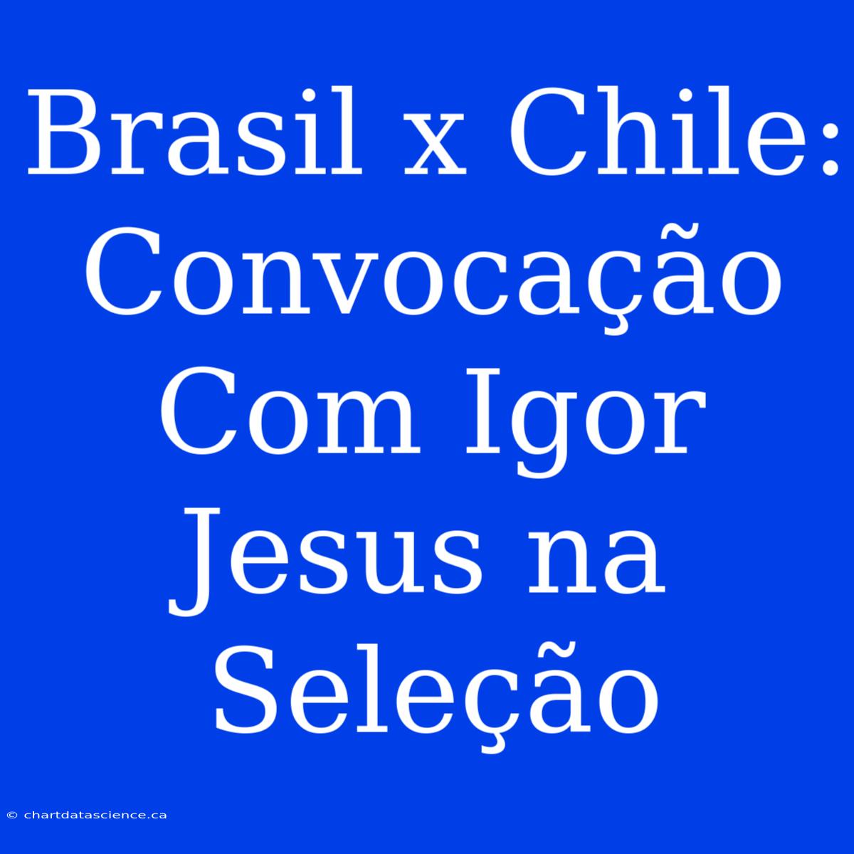 Brasil X Chile: Convocação Com Igor Jesus Na Seleção