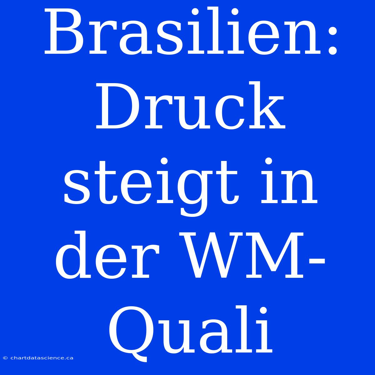 Brasilien: Druck Steigt In Der WM-Quali