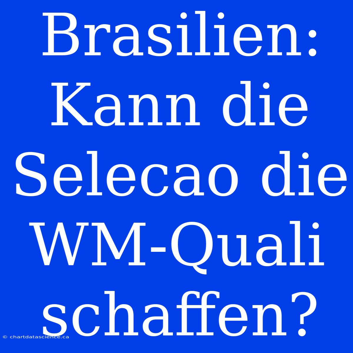 Brasilien: Kann Die Selecao Die WM-Quali Schaffen?