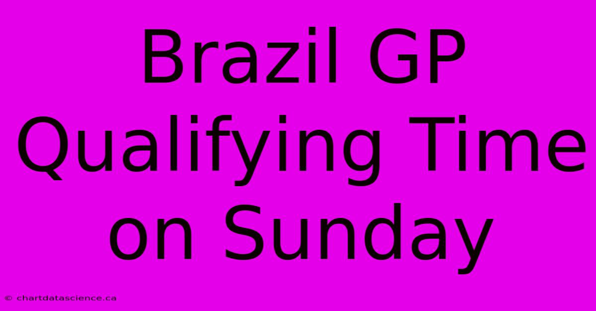 Brazil GP Qualifying Time On Sunday