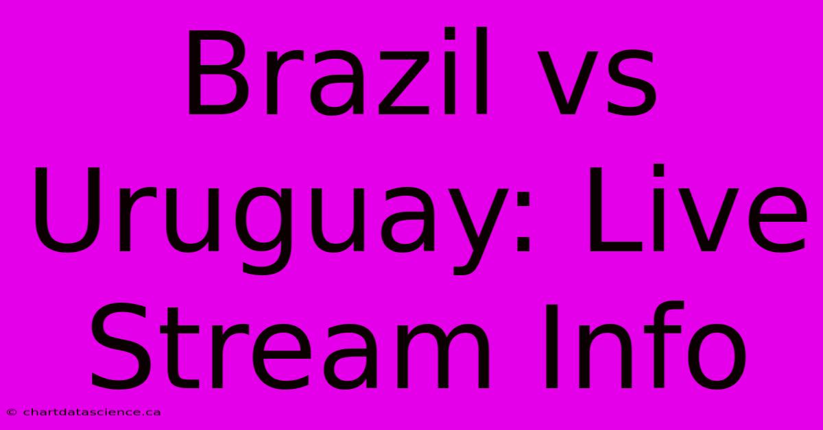 Brazil Vs Uruguay: Live Stream Info