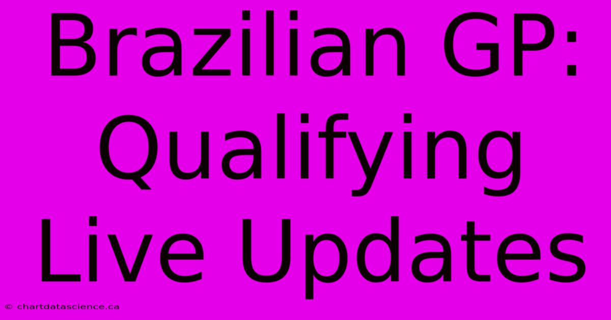 Brazilian GP: Qualifying Live Updates