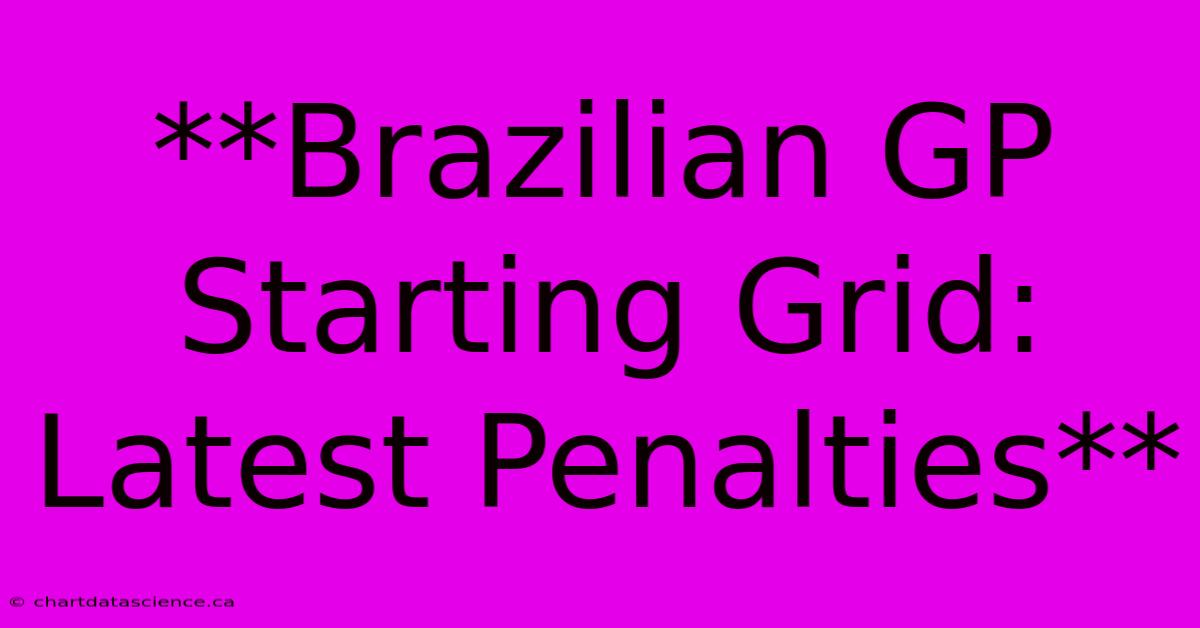 **Brazilian GP Starting Grid: Latest Penalties**