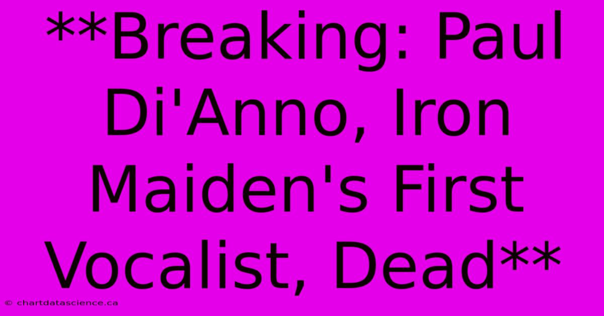 **Breaking: Paul Di'Anno, Iron Maiden's First Vocalist, Dead**