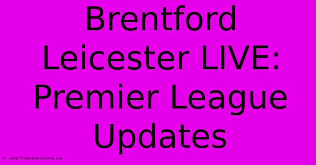 Brentford Leicester LIVE: Premier League Updates