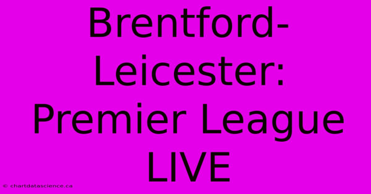 Brentford-Leicester: Premier League LIVE