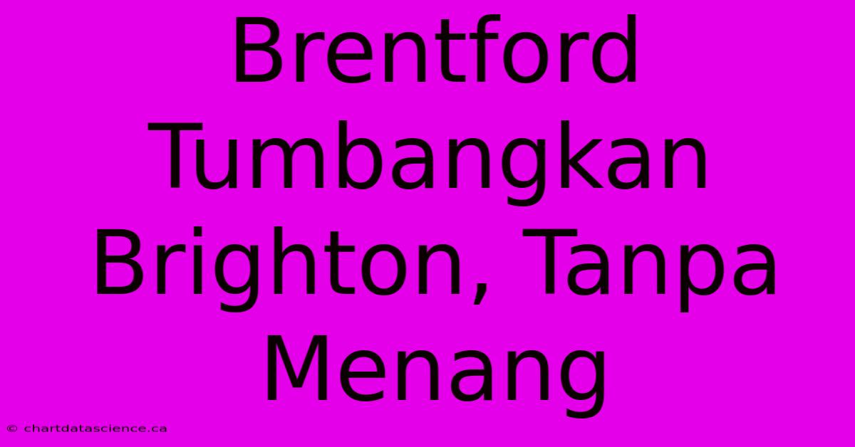 Brentford Tumbangkan Brighton, Tanpa Menang