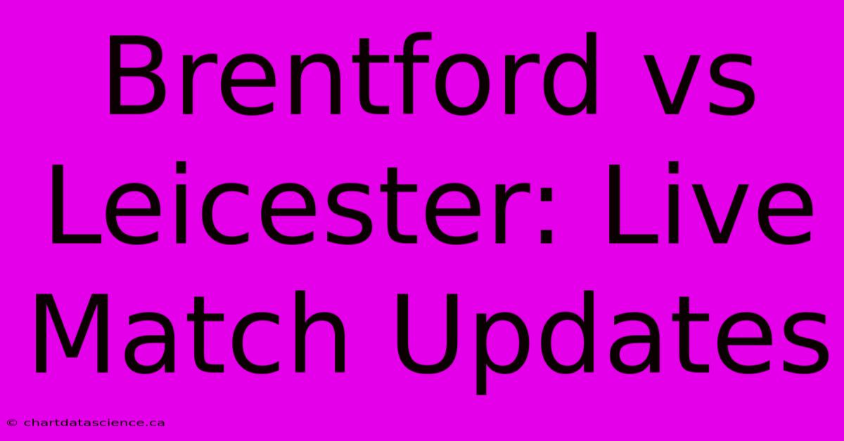 Brentford Vs Leicester: Live Match Updates