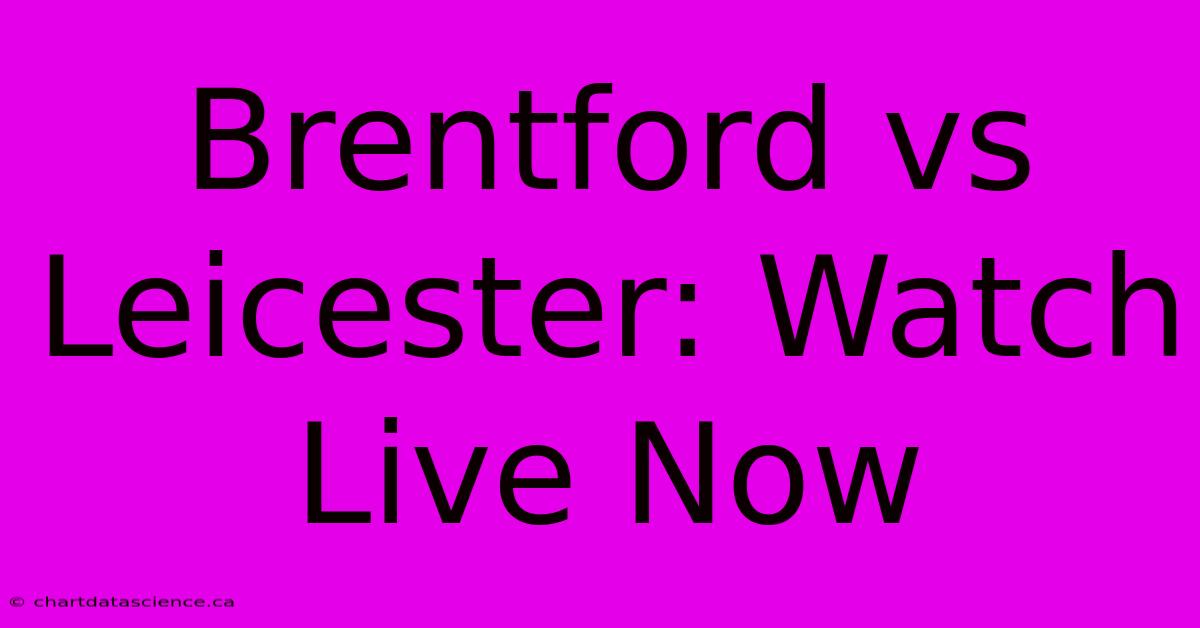 Brentford Vs Leicester: Watch Live Now