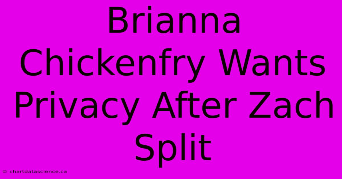 Brianna Chickenfry Wants Privacy After Zach Split 