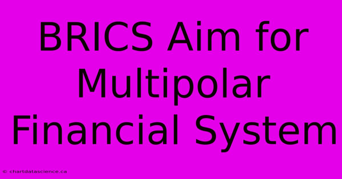 BRICS Aim For Multipolar Financial System 