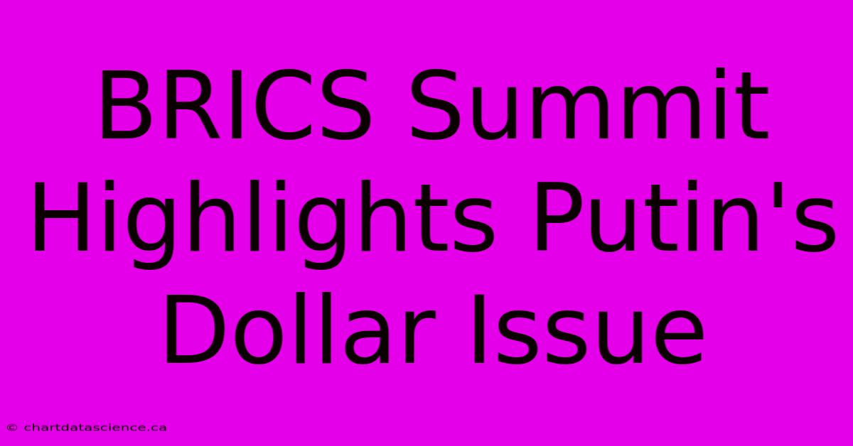 BRICS Summit Highlights Putin's Dollar Issue