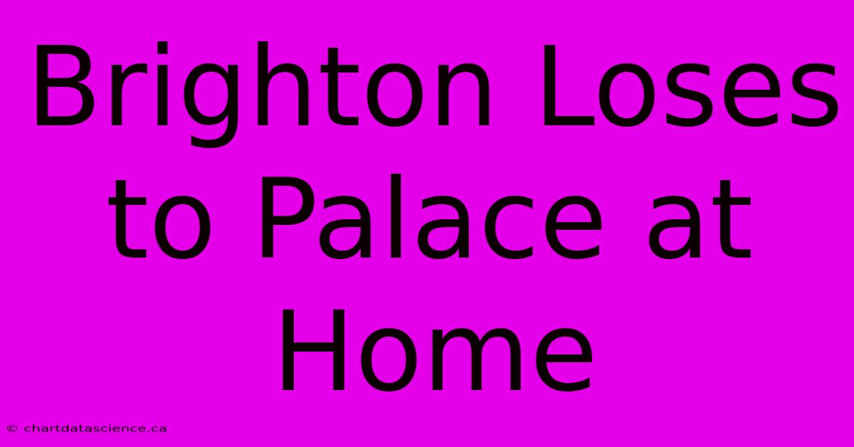 Brighton Loses To Palace At Home