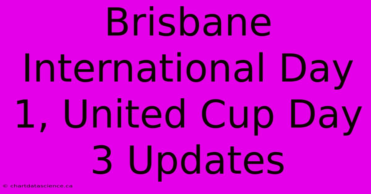 Brisbane International Day 1, United Cup Day 3 Updates