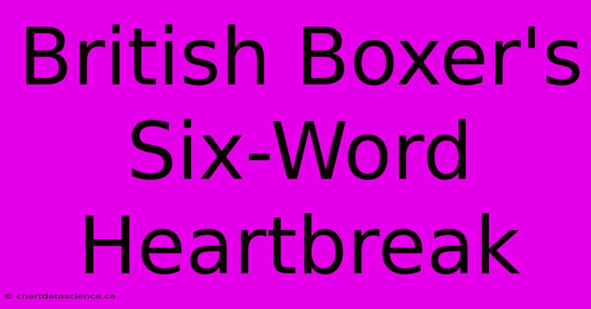 British Boxer's Six-Word Heartbreak