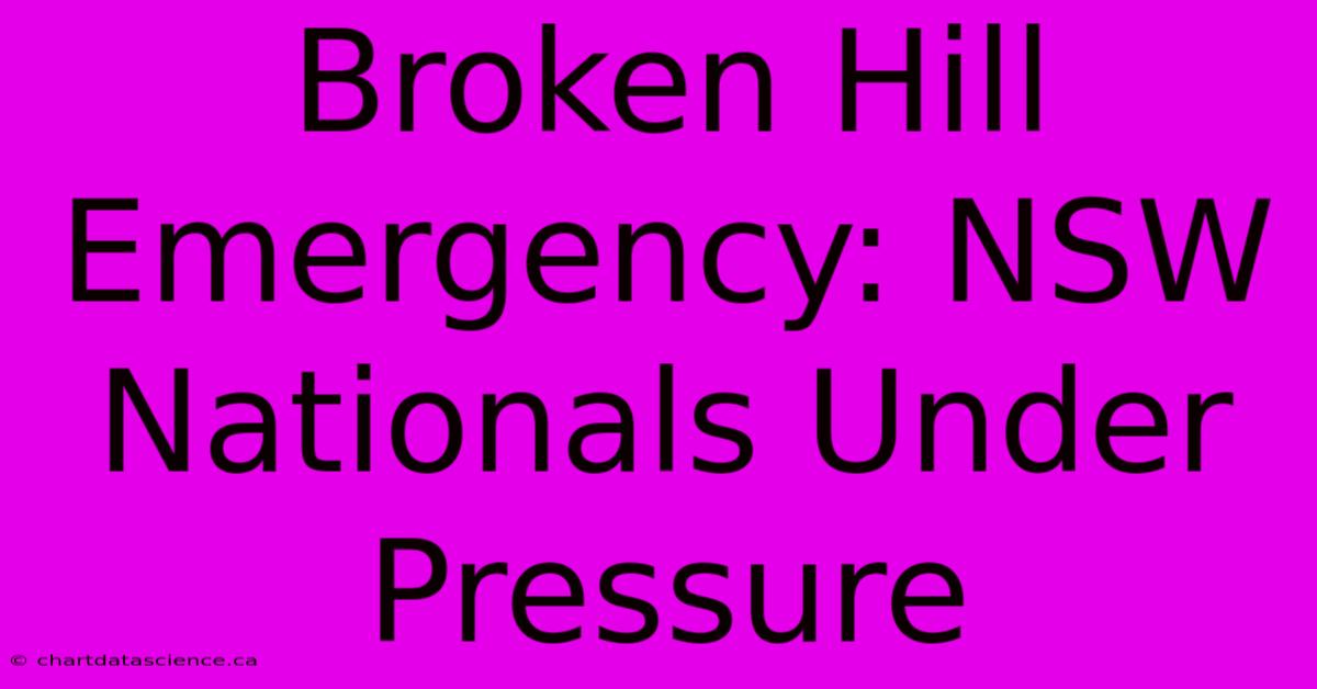 Broken Hill Emergency: NSW Nationals Under Pressure