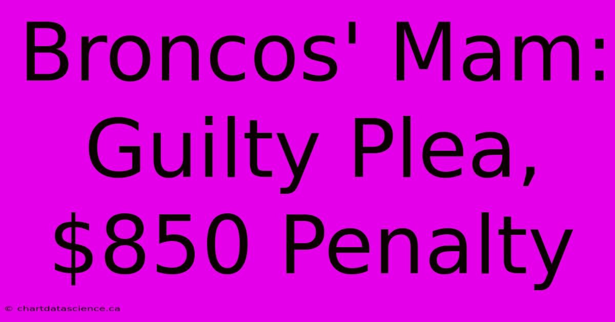 Broncos' Mam: Guilty Plea, $850 Penalty