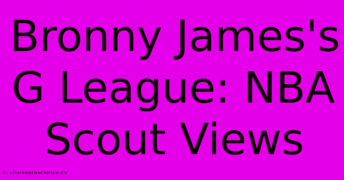 Bronny James's G League: NBA Scout Views