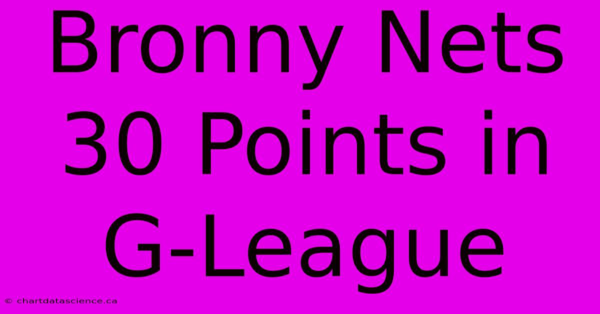 Bronny Nets 30 Points In G-League