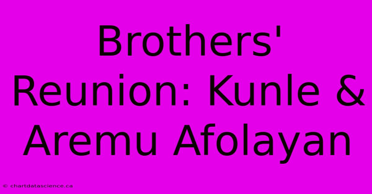 Brothers' Reunion: Kunle & Aremu Afolayan