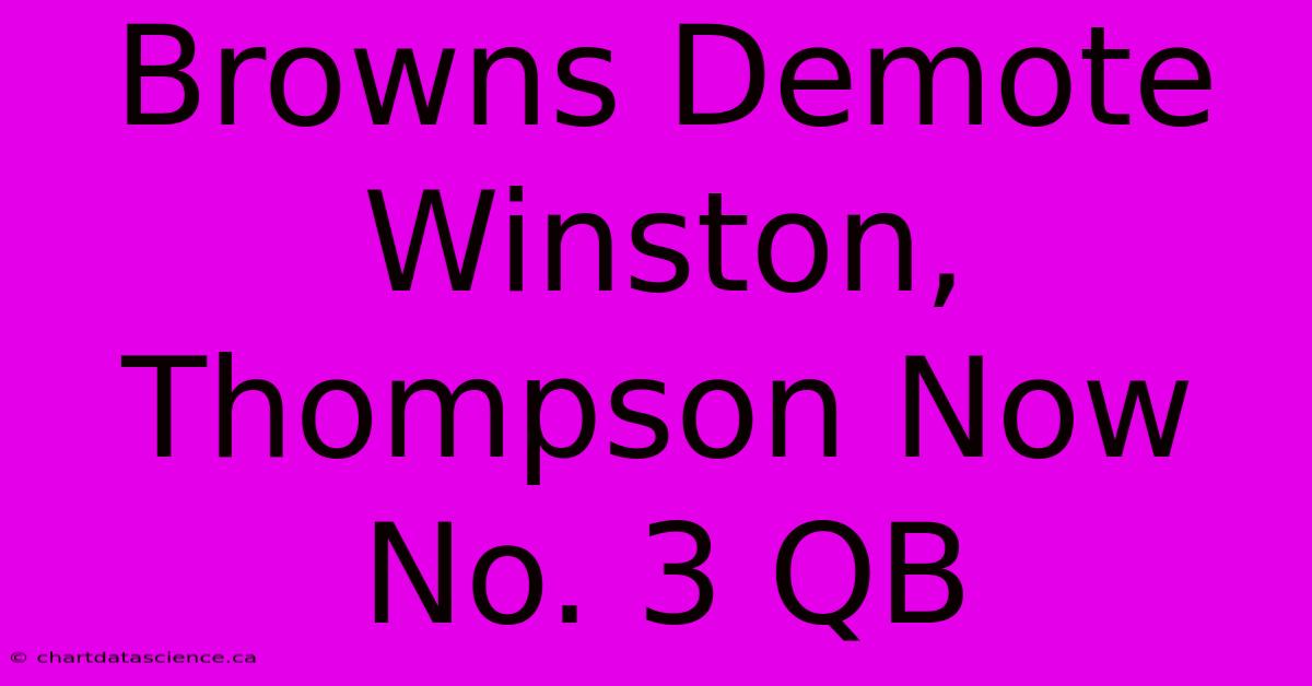 Browns Demote Winston, Thompson Now No. 3 QB