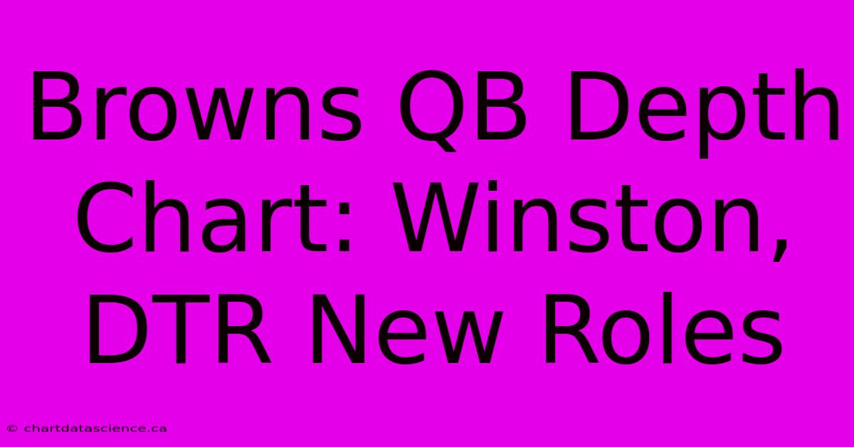 Browns QB Depth Chart: Winston, DTR New Roles 