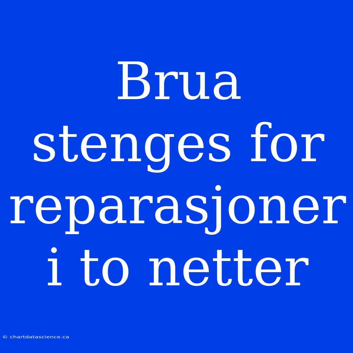 Brua Stenges For Reparasjoner I To Netter