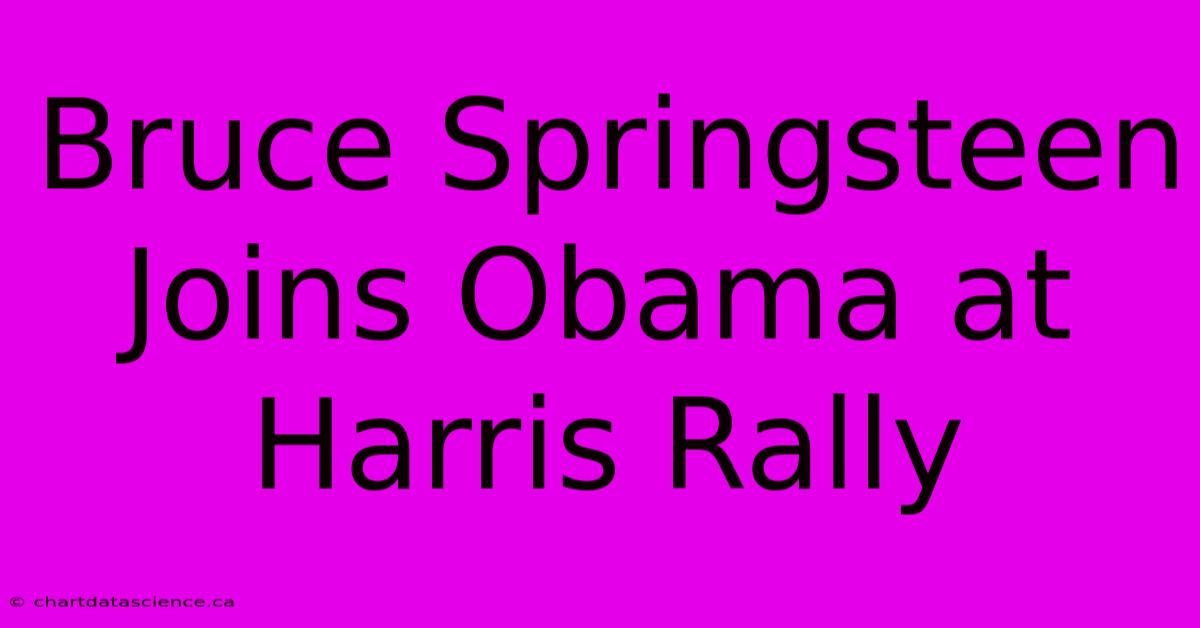 Bruce Springsteen Joins Obama At Harris Rally