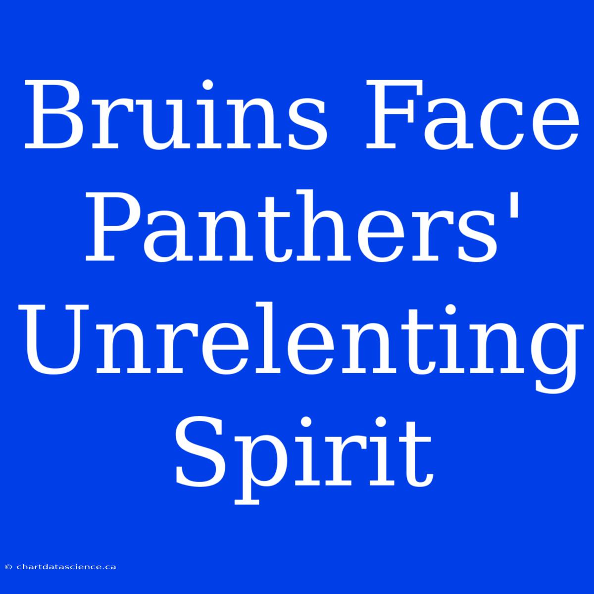 Bruins Face Panthers' Unrelenting Spirit