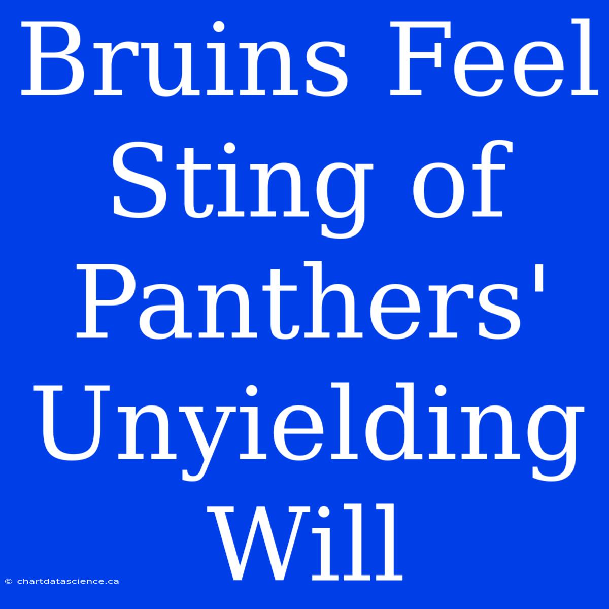 Bruins Feel Sting Of Panthers' Unyielding Will