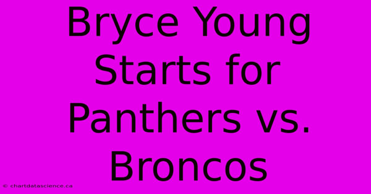 Bryce Young Starts For Panthers Vs. Broncos