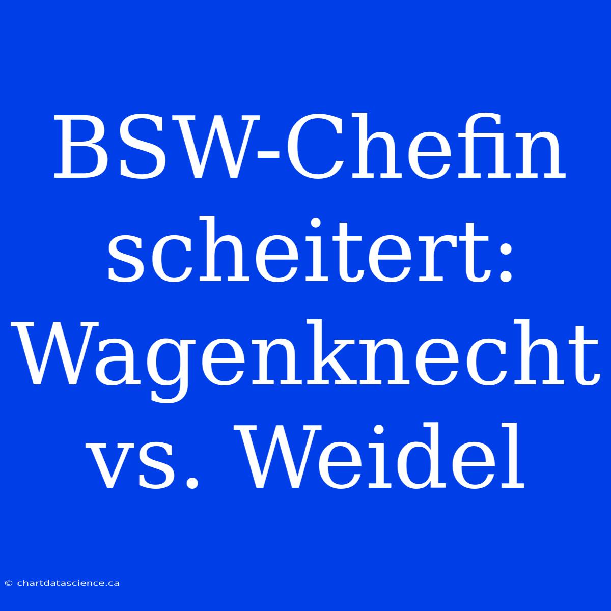 BSW-Chefin Scheitert: Wagenknecht Vs. Weidel