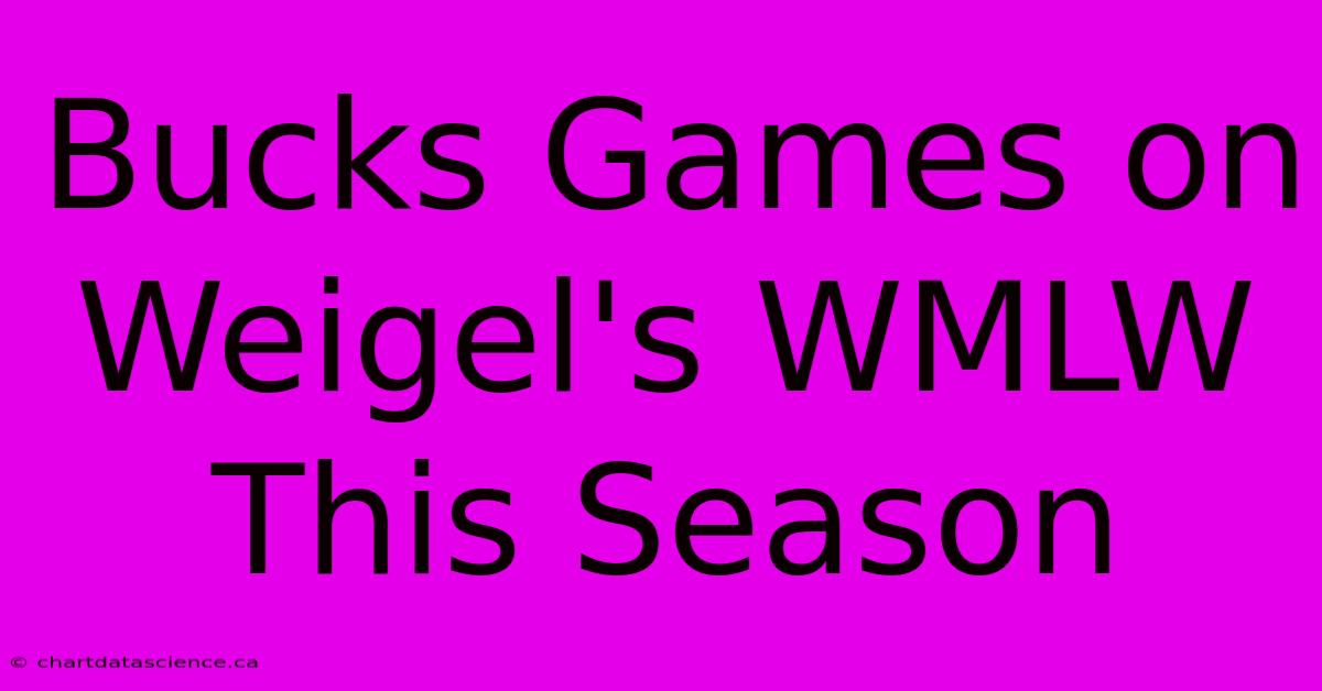 Bucks Games On Weigel's WMLW This Season